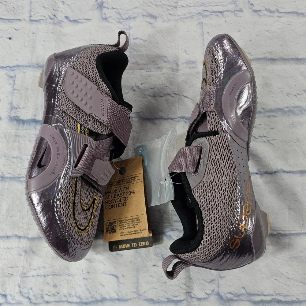 Nike SuperRep Cycle Shoes Women 7.5 Purple Metallic Indoor Cycling DQ4680-500